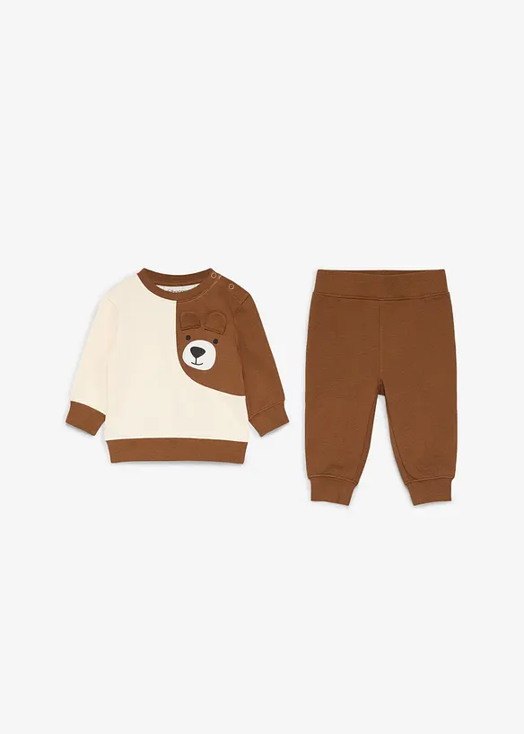 Sweatshirt och byxa med ekologisk bomull (2 delar), bonprix