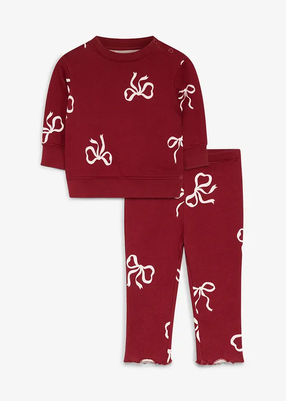 S&ouml;tt set med sweatshirt och leggings i ekologisk bomull (2 delar), bonprix