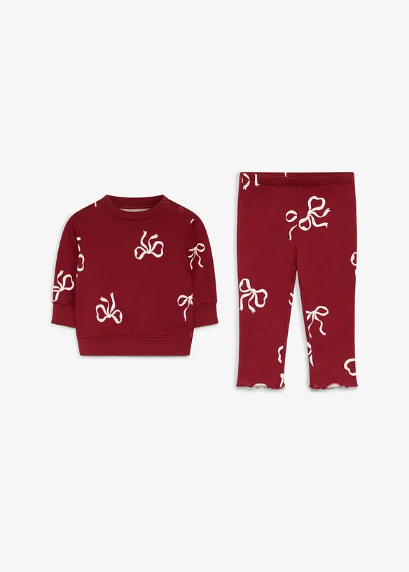 S&ouml;tt set med sweatshirt och leggings i ekologisk bomull (2 delar), bonprix