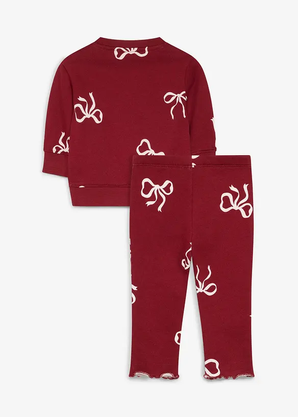 S&ouml;tt set med sweatshirt och leggings i ekologisk bomull (2 delar), bonprix