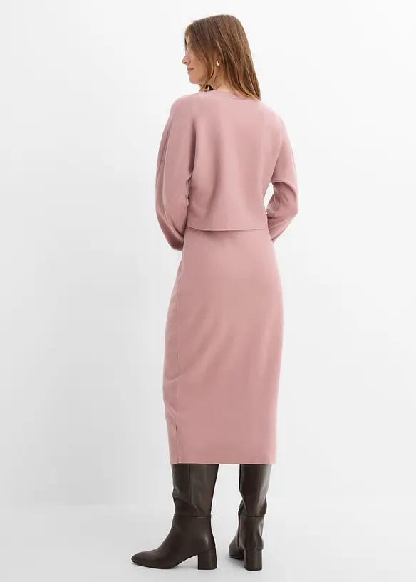 Stickad kl&auml;nning och topp (2 delar), bonprix