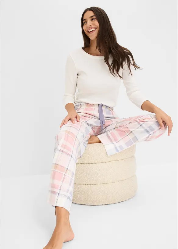 Pyjamasbyxa i flanell (2-pack), bonprix
