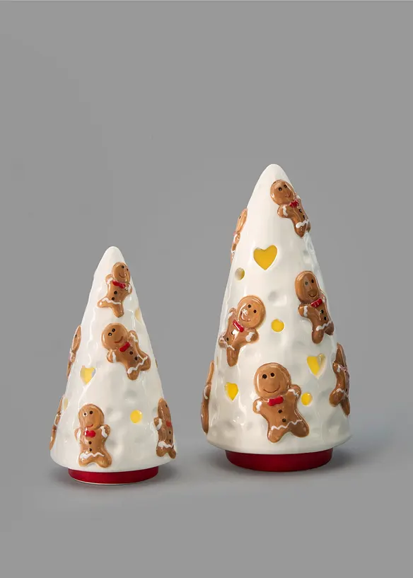 Prydnadsgran med LED-belysning (2 delar), bonprix