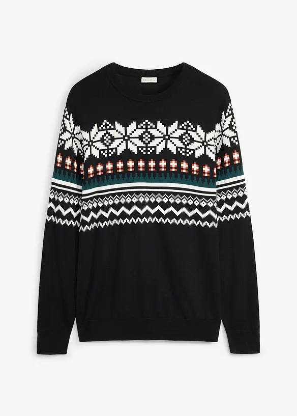Stickad tr&ouml;ja med lusem&ouml;nster i Regular Fit, bonprix