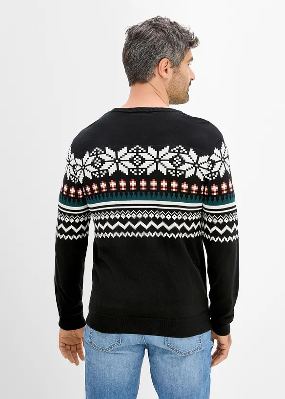 Stickad tr&ouml;ja med lusem&ouml;nster i Regular Fit, bonprix