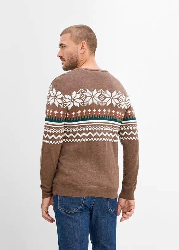 Stickad tr&ouml;ja med lusem&ouml;nster i Regular Fit, bonprix