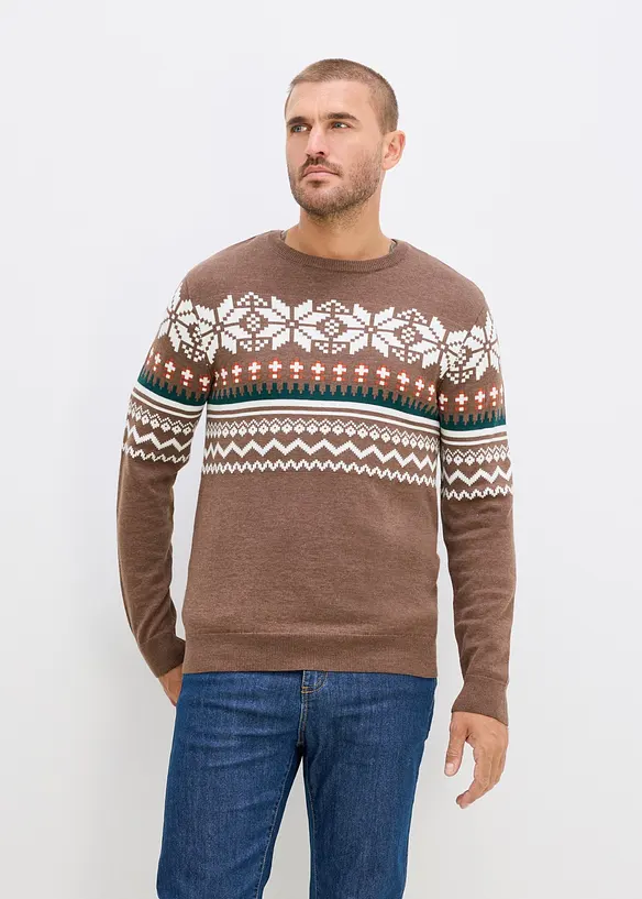 Stickad tr&ouml;ja med lusem&ouml;nster i Regular Fit, bonprix