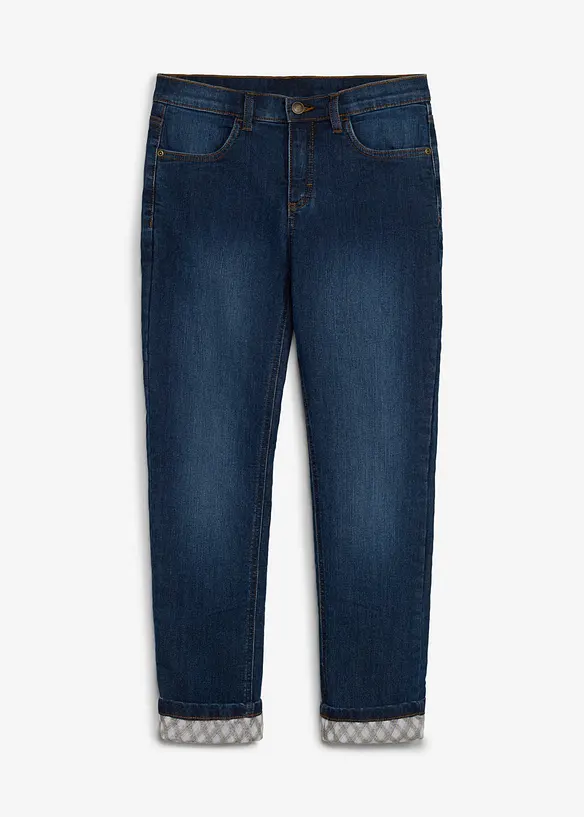 V&auml;rmande jeans med flanellfoder, bonprix