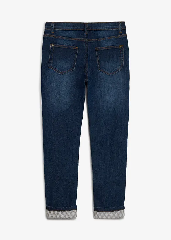 V&auml;rmande jeans med flanellfoder, bonprix