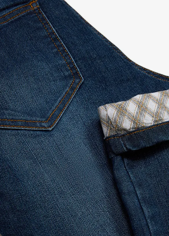 V&auml;rmande jeans med flanellfoder, bonprix