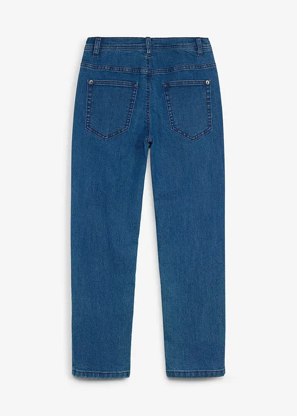 Regular Fit Stretch Jeans med rutigt jerseyfoder, bonprix