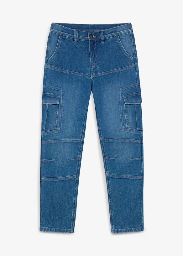Regular Fit Cargo Jeans med jerseyfoder, bonprix