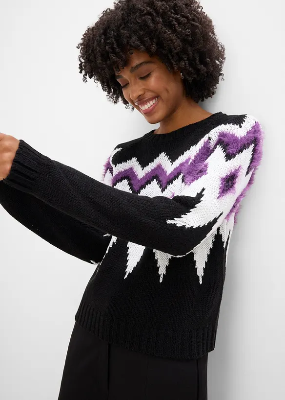Grovstickad Fair Isle-tr&ouml;ja, bonprix