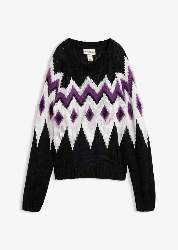 Grovstickad Fair Isle-tr&ouml;ja, bonprix