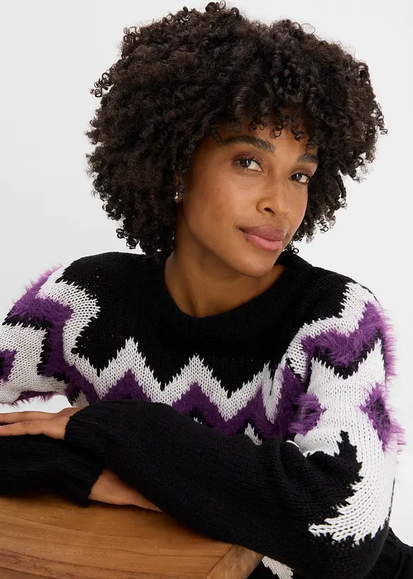 Grovstickad Fair Isle-tr&ouml;ja, bonprix