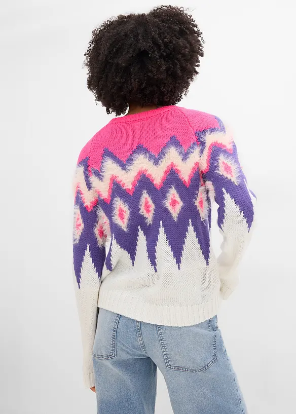 Grovstickad Fair Isle-tr&ouml;ja, bonprix