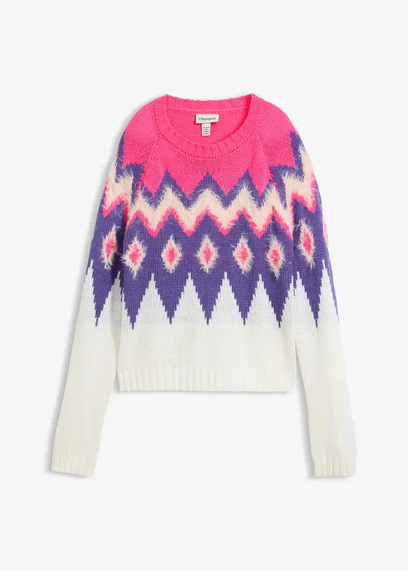 Grovstickad Fair Isle-tr&ouml;ja, bonprix