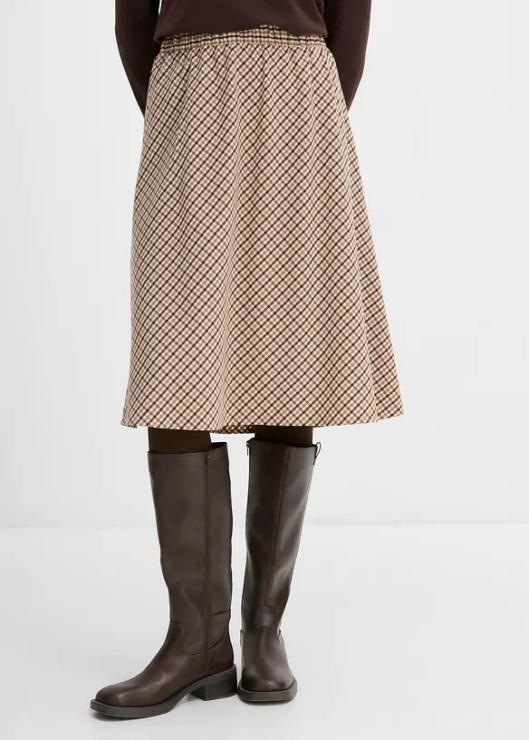 Midikjol med rutm&ouml;nster, bonprix