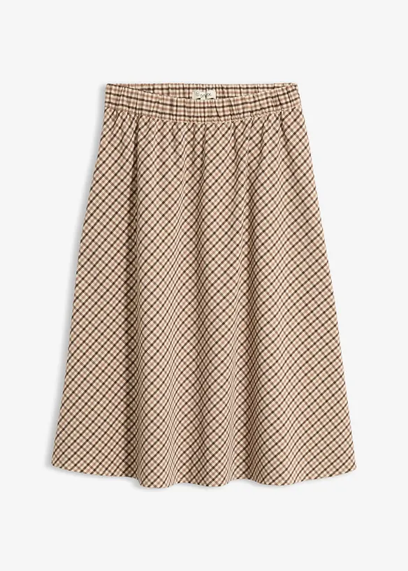 Midikjol med rutm&ouml;nster, bonprix