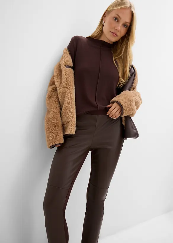 Leggings i skinnimitation med delningss&ouml;mmar p&aring; kn&auml;na, bonprix
