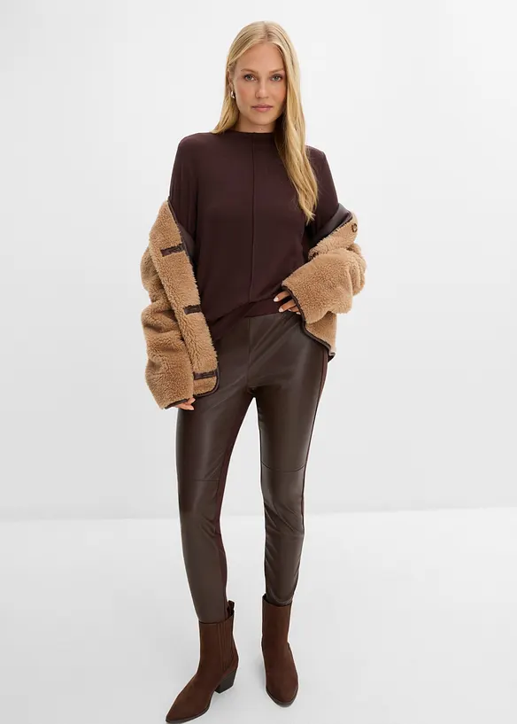 Leggings i skinnimitation med delningss&ouml;mmar p&aring; kn&auml;na, bonprix