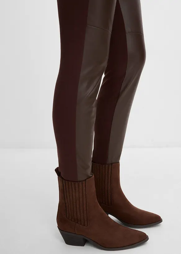Leggings i skinnimitation med delningss&ouml;mmar p&aring; kn&auml;na, bonprix