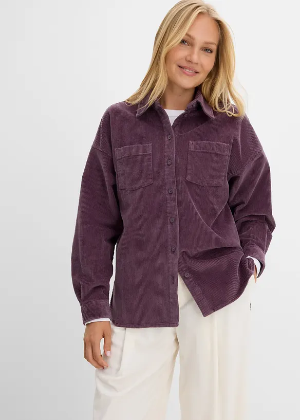 Overshirt i manchester av bomullsmix, bonprix