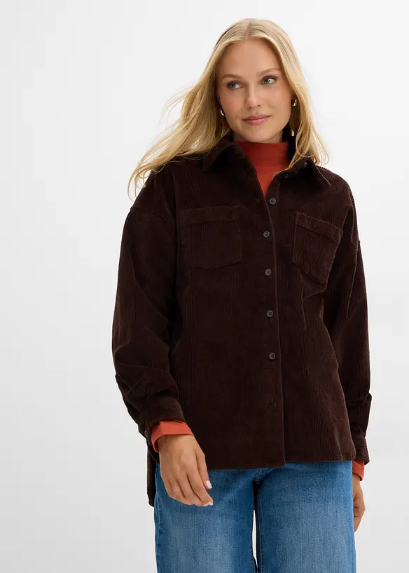 Overshirt i manchester av bomullsmix, bonprix