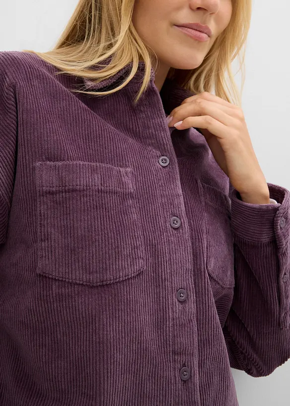 Overshirt i manchester av bomullsmix, bonprix