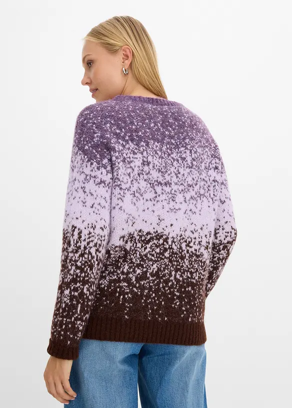 Stickad tr&ouml;ja med fluffigt garn, bonprix