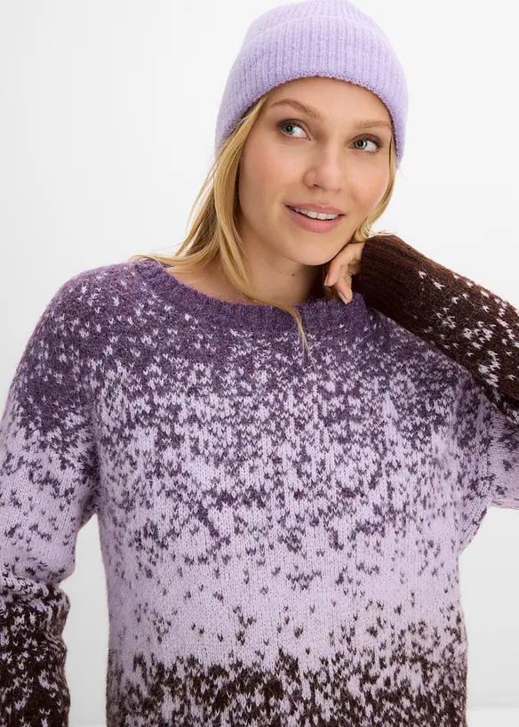 Stickad tr&ouml;ja med fluffigt garn, bonprix