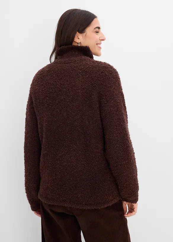 Tr&ouml;ja med krage och boucl&eacute;stil, bonprix