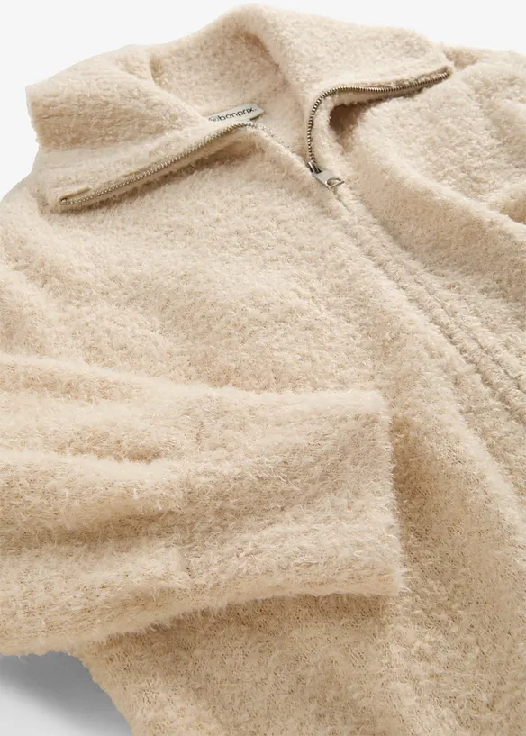 Cardigan i boucl&eacute;garn, bonprix