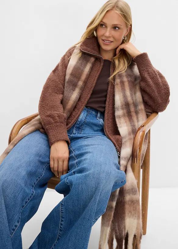 Cardigan i boucl&eacute;garn, bonprix
