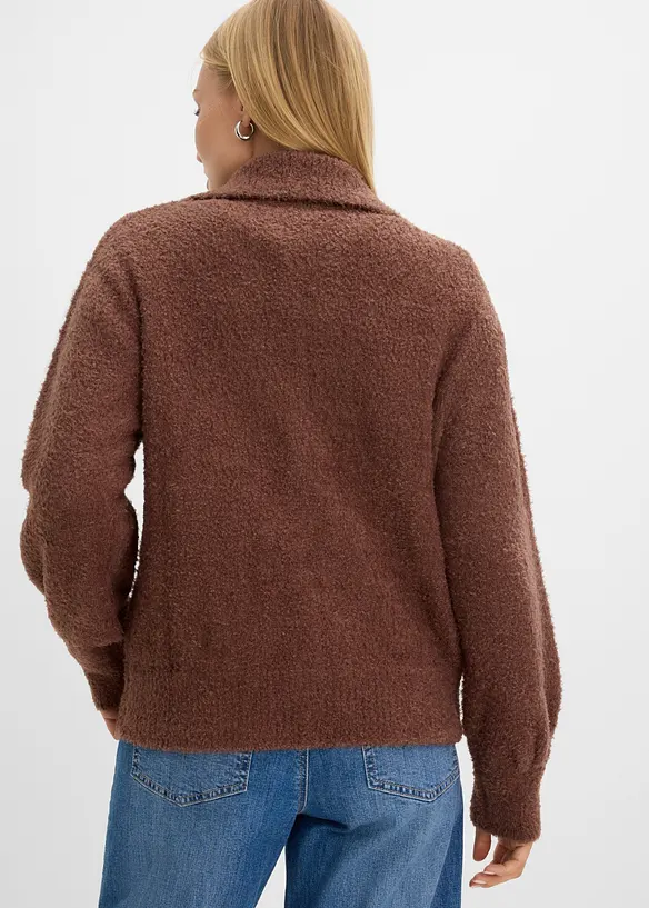 Cardigan i boucl&eacute;garn, bonprix