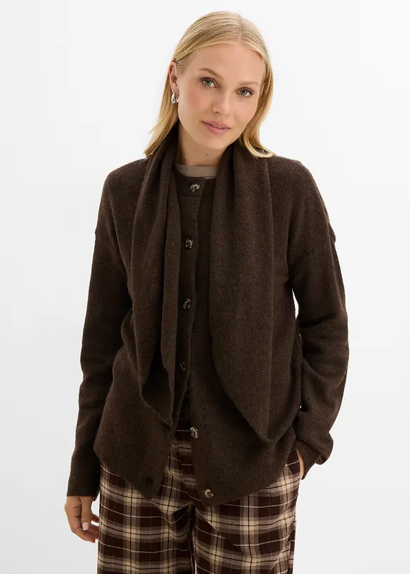 Cardigan med sjalkrage, bonprix