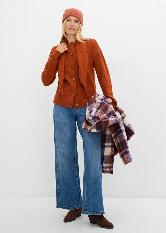 Cardigan med sjalkrage, bonprix