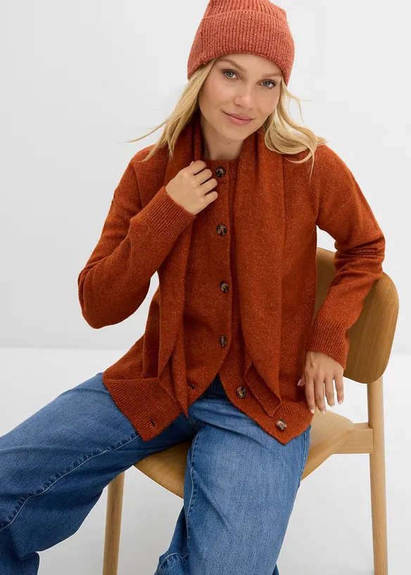 Cardigan med sjalkrage, bonprix