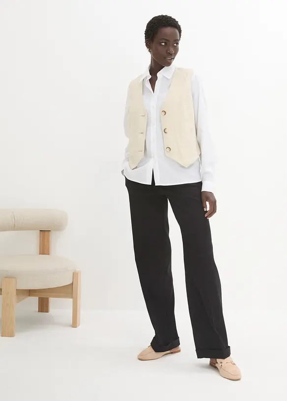 Skjortblus i poplin av bomullsmix, bonprix