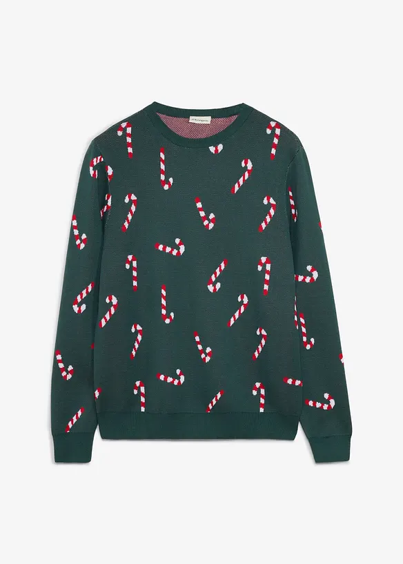Finstickad tr&ouml;ja med julmotiv, bonprix