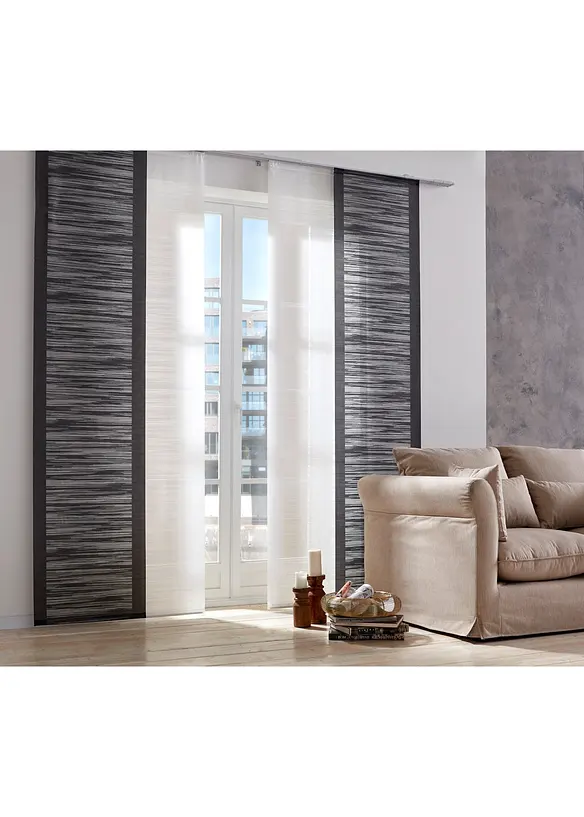 Panelgardin med tv&auml;rr&auml;nder (1-pack), bonprix