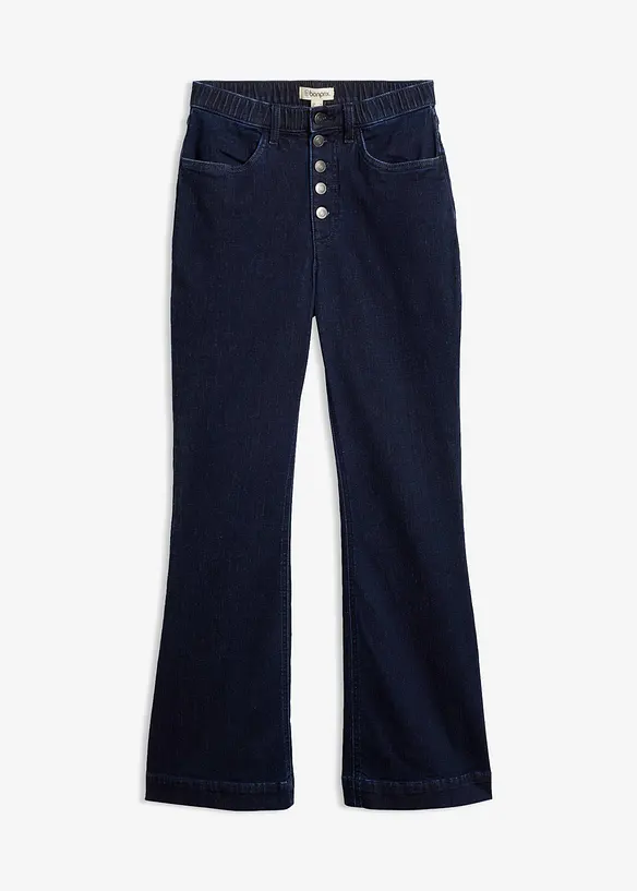 Flared Jeans High Waist, med bekv&auml;m midja, bonprix