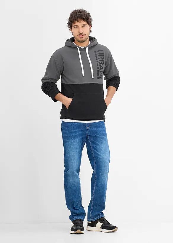 Fleecetr&ouml;ja med huva, bonprix