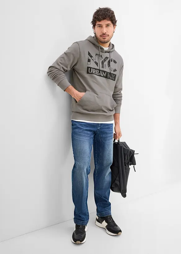 Sweatshirt med huva i ekologisk bomull, bonprix