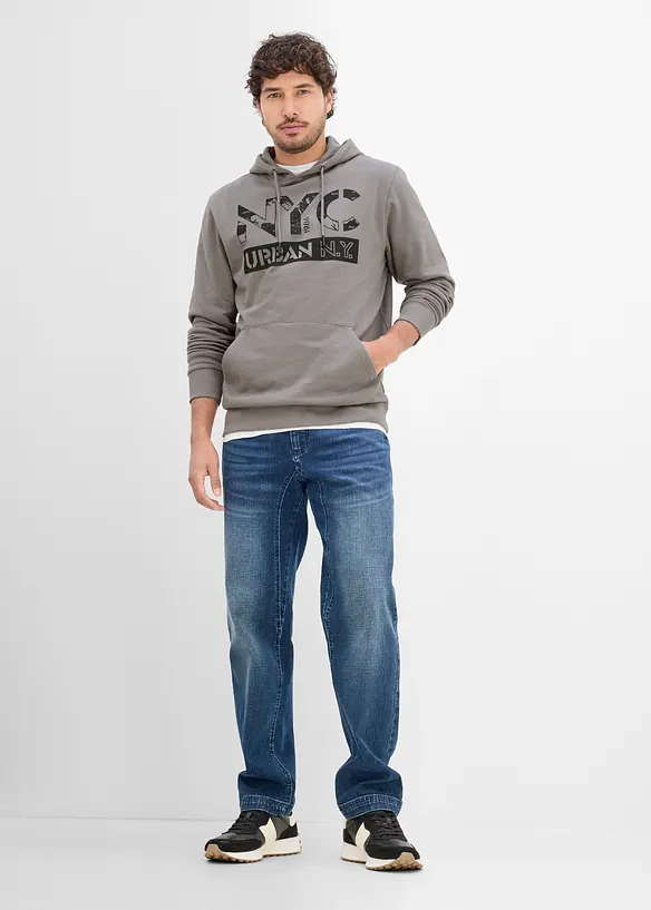 Sweatshirt med huva i ekologisk bomull, bonprix