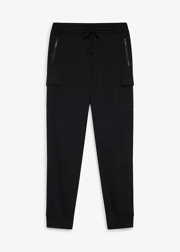 V&auml;rmande joggingbyxa med cargofickor och Regular Fit, bonprix