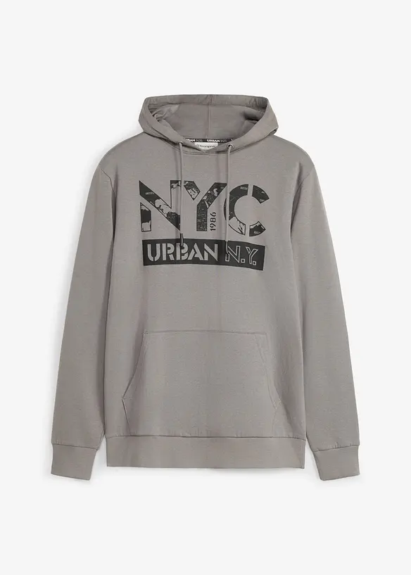 Sweatshirt med huva i ekologisk bomull, bonprix