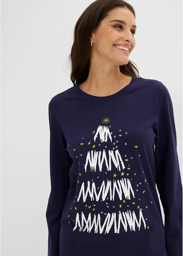 Pyjamas av mjuk bomull med presentp&aring;se, bonprix