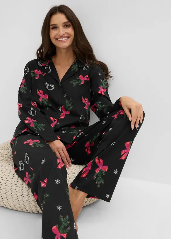 Pyjamas av bomull med presentp&aring;se, bonprix