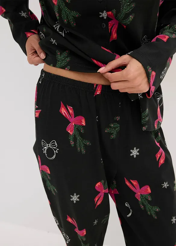 Pyjamas av bomull med presentp&aring;se, bonprix